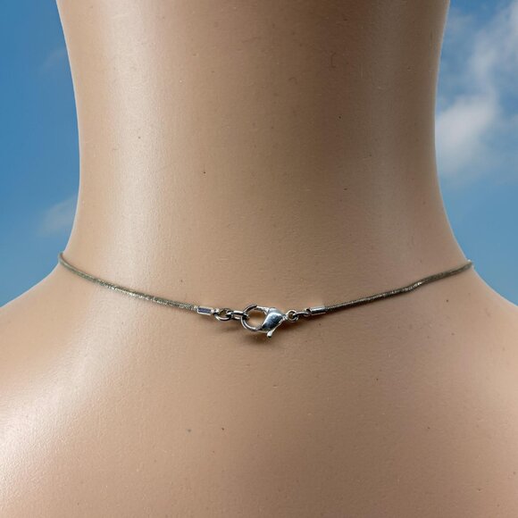 TEARDROP NECKLACE -- Faux Diamond, Teardrop Shape (360 Degr, Not Flat) Gold Tone - Picture 5 of 5